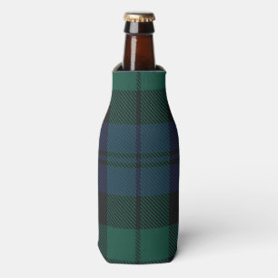 Elegant Plaid Classic Rustic Green Tartan Bottle Cooler