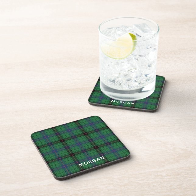 Elegant Plaid Davidson Tartan Custom  Coaster (Right Side)