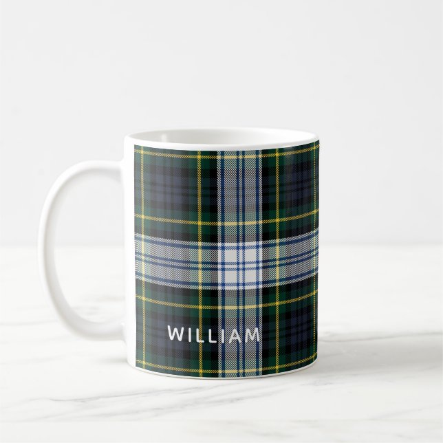 Elegant Plaid Gordon Tartan Custom Coffee Mug (Left)