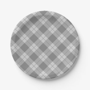 Elegant Plaid Holiday Paper Plate