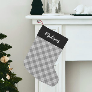 Elegant Plaid   Personalised Holiday Stocking