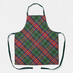 Elegant Plaid Red Green Rustic Tartan Apron
