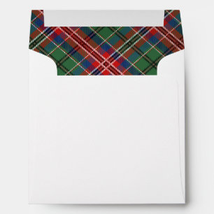 Elegant Plaid Red Green Rustic Tartan Envelope
