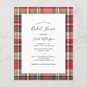 Elegant Plaid Rustic Bridal Shower Invitation