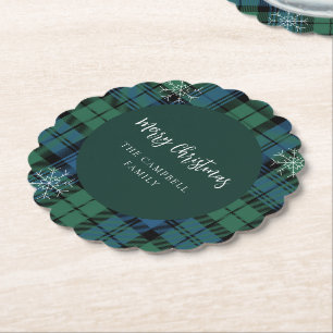 Elegant Plaid Rustic Campbell Tartan Paper Coaster