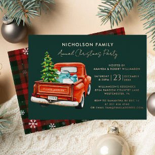 Elegant Plaid Script Christmas Holiday Party