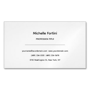 Elegant Plaiin Simple Minimalist Magnetic Business Card