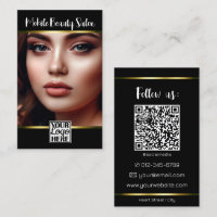Elegant Plain Black Gold with Logo Photo QR Code