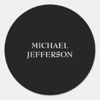 Elegant Plain Black White Personalised Custom