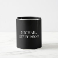 Elegant Plain Black White Personalised Custom