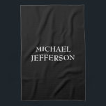 Elegant Plain Black White Personalised Custom Tea Towel<br><div class="desc">You say a black background wouldn't be good? Think again. Black is always the colour of taste and nobility. It is one of the most eye-catching and striking colours throughout history. Why not reflect your own personality and taste to others with this uniquely designed template?</div>