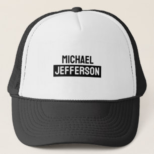Elegant Plain Black White Personalised Custom Trucker Hat