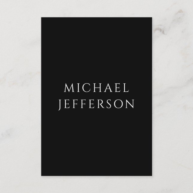 Elegant Plain Black White Personalized Custom Enclosure Card (Front)