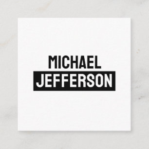 Elegant Plain Black White Personalized Custom Enclosure Card
