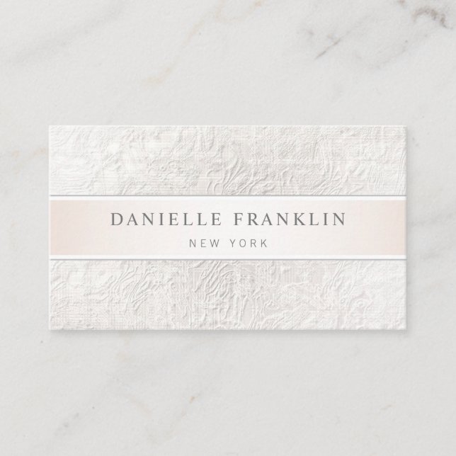 Elegant Plain Crape paper FAUX Copper Stripe Business Card (Front)