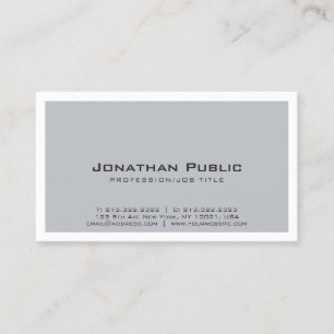 Elegant Plain Creative Grey White Design Modern Business Card
