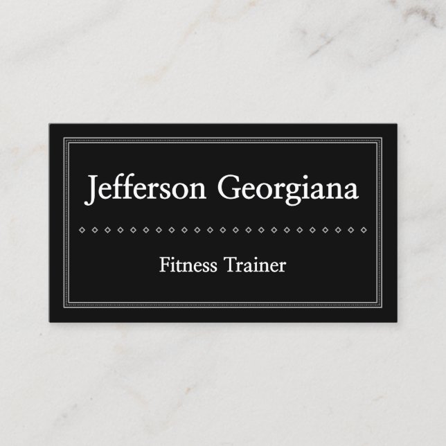 Elegant & Plain Fitness Trainer Business Card (Front)