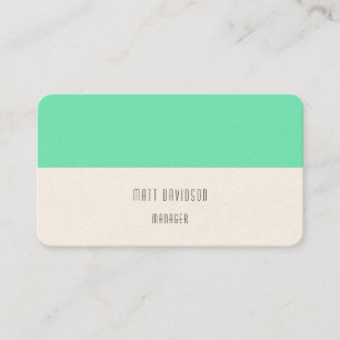 Elegant Plain Green Blue White Professional Business Card