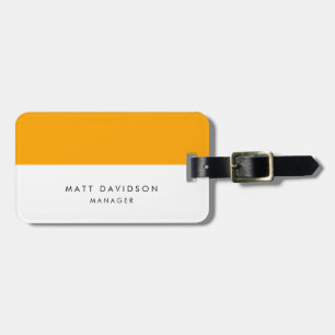 Elegant Plain Orange White Stripes Professional Luggage Tag