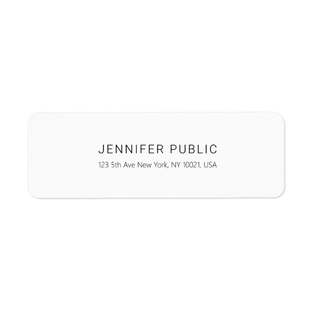 Elegant Plain Professional Modern Return Address (Front)