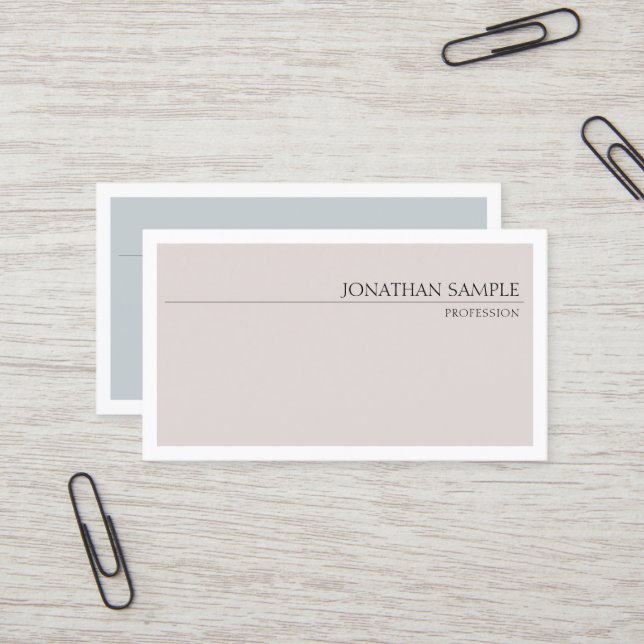 Elegant Plain Professional Simple Chic Design Business Card (Front/Back In Situ)