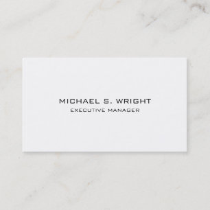 Elegant Plain Simple Black White Professional Business Card