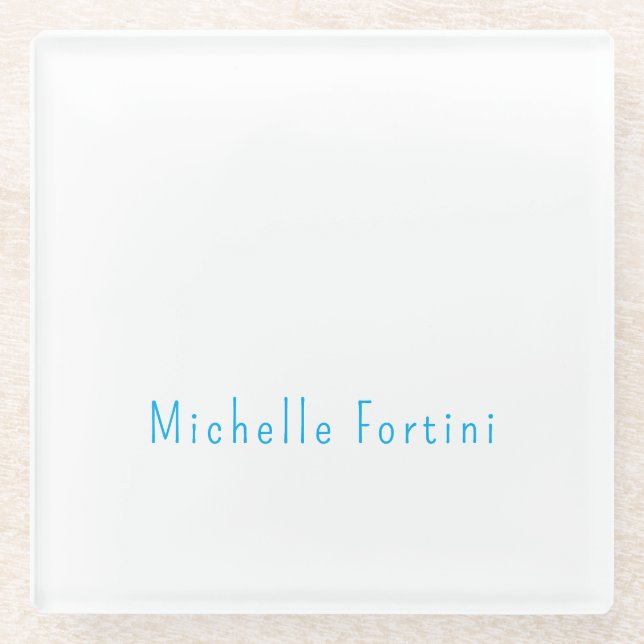 Elegant Plain Simple Minimalist Glass Coaster (Front)
