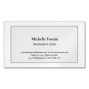 Elegant Plain Simple Minimalist Grey Magnetic Business Card