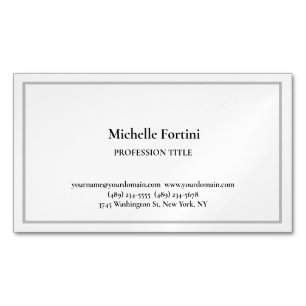 Elegant Plain Simple Minimalist Magnetic Business Card