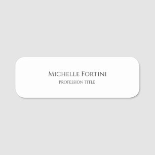 Elegant Plain Simple Minimalist Name Tag