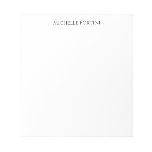 Elegant Plain Simple Minimalist Notepad (Front)