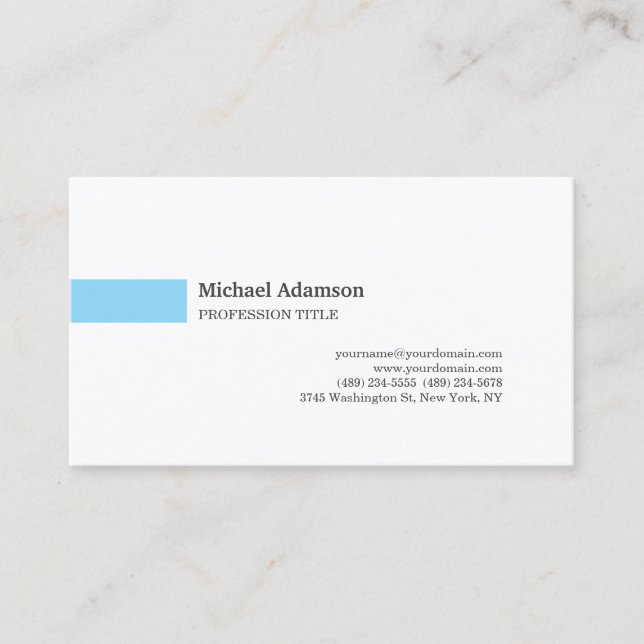 Elegant Plain Simple Minimalist Profile  Business Card (Front)