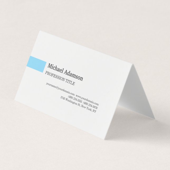 Elegant Plain Simple Minimalist Profile Business Card (Front)