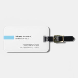 Elegant Plain Simple Minimalist Profile Luggage Tag