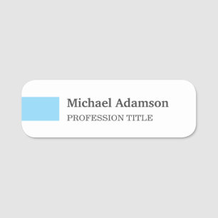 Elegant Plain Simple Minimalist Profile Name Tag