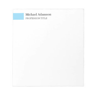 Elegant Plain Simple Minimalist Profile Notepad