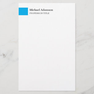 Elegant Plain Simple Minimalist Profile  Stationery