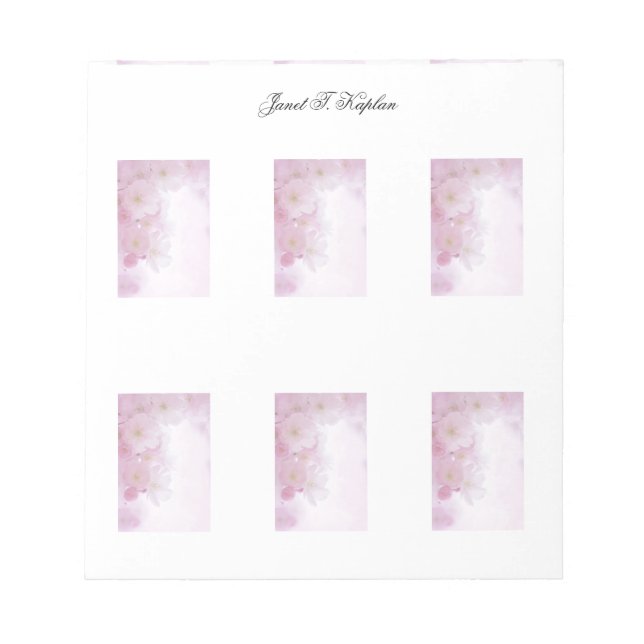 Elegant Plain Simple Professional Classical Flower Notepad (Front)