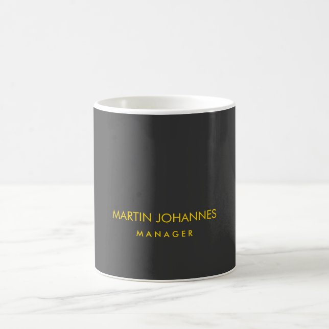 Elegant Plain Stylish Gold Colour Black Custom Nam Coffee Mug (Center)