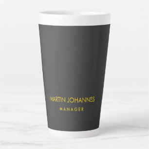 Elegant Plain Stylish Gold Colour Black Custom Nam Latte Mug
