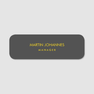 Elegant Plain Stylish Gold Colour Black Custom Nam Name Tag