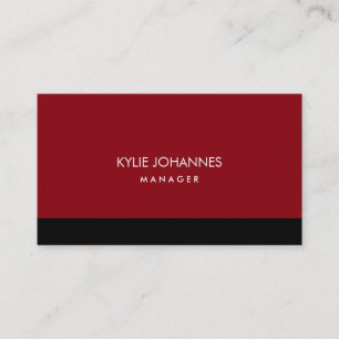 Elegant Plain Stylish Red Black Colour Professiona Business Card