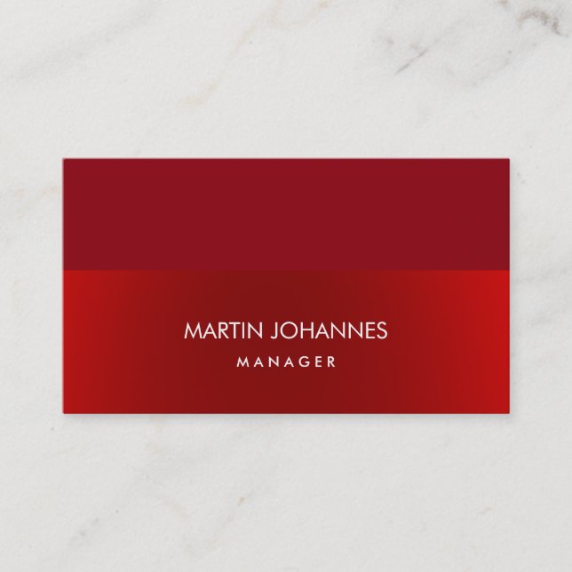 Elegant Plain Stylish Red Colour Professional Business Card (Front)