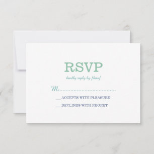 Elegant Plain White Sea Foam RSVP Card