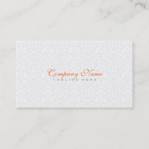 Elegant Plain White Vintage Floral Damasks Business Card