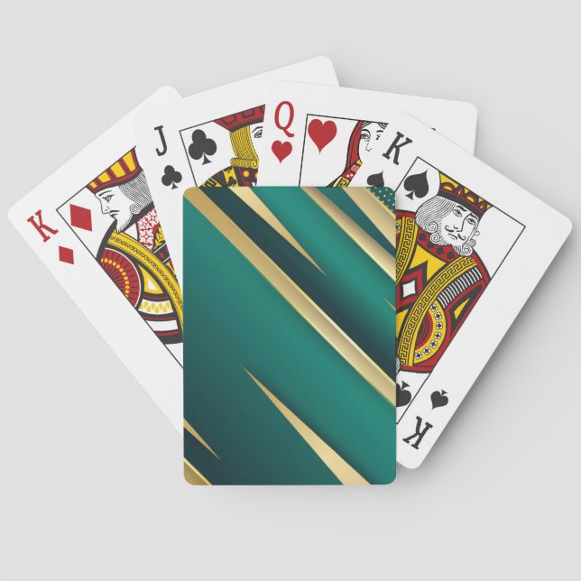 Elegant Playing Cards - Green and Gold (Back)