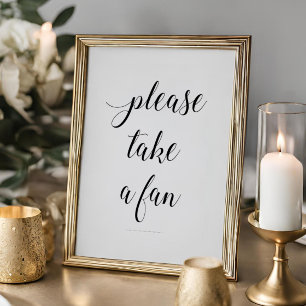 Elegant Please Take A Fan Wedding Sign