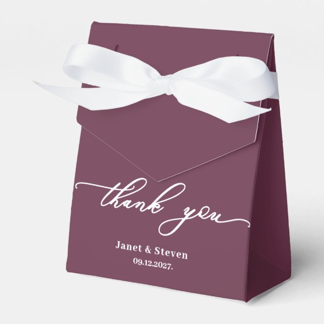 Elegant Plum favour box (Front Side)