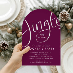 Elegant Plum “Jingle and Mingle” Holiday  Invitation