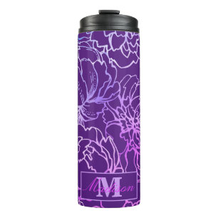 Elegant Plum Modern Monogram Thermal Tumbler